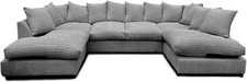 U SHAPE SOFA  Brand New  jumbo cord Fabric Corner Sofa , Fluffy Fibre Seats