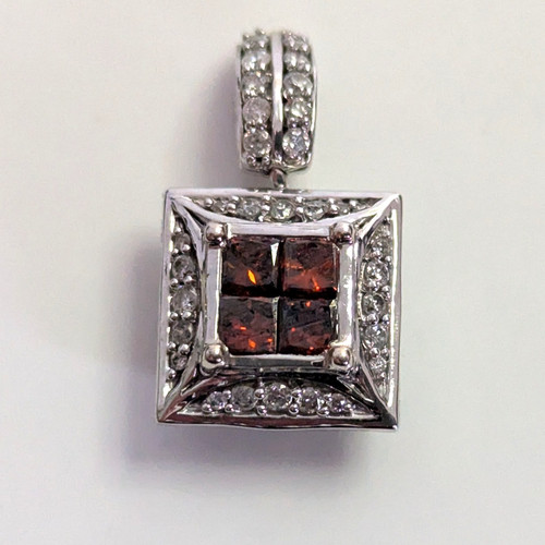 9ct white gold pendant diamond - 9ct,