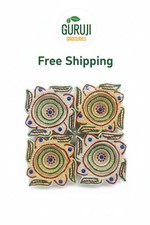 Diwali Diyas | Hand Made Traditional Oil Lamps | Clay Diyas Multi Colour - 4X