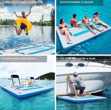 Inflatable Floating Dock 240x180 x15cm Inflatable Fishing Sun Island Boat