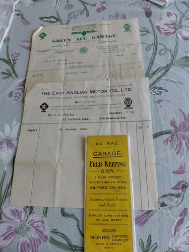 Garage receipts 1951 - receipts, of