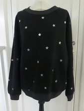 WILDFOX Black / Grey Oversized Star Sweatshirt Size Large / UK 14-16