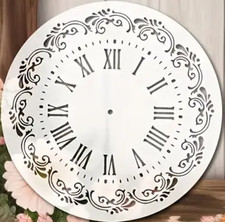 Floral Clock Face Stencil