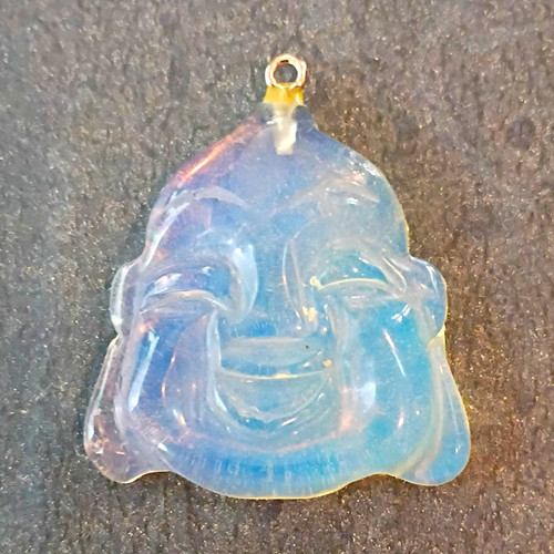 Laughing buddha carved - buddha, opal