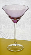 Set of 4 Large Martini Glasses - Purple tinting - 19cm tall - Free Postage