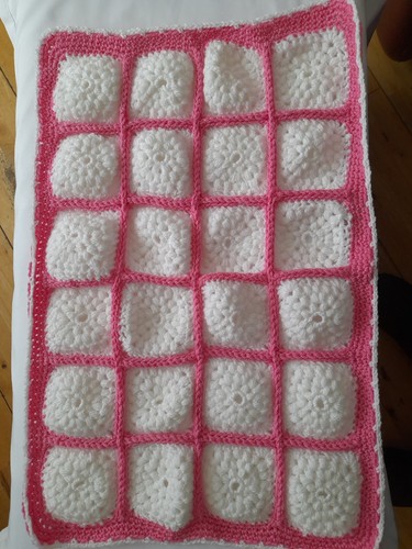 Hand crocheted dolls pram cot - dolls, pram/cot
