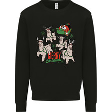 Santa & Llama Sleigh Funny