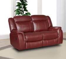 BURGUNDY RED Leather Gel Recliner 3 Seater 2 Seat or Armchair Sofa Suite CLIFTON