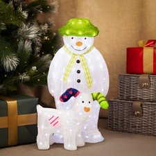 Christmas The Snowman Snow Dog LED Decoration Light Up Ornament Home Decor Xmas