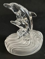 Vintage Crystal Dolphin & Calf