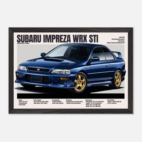 Subaru wrx sti gc8 poster - sti,