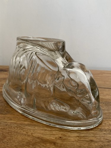 Vintage clear glass bunny - vintage,