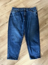 Marks and Spencer Women's Blue Jeans Mom Size UK 18 Short Trousers