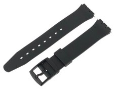 Black Swatch Style All Resin Replacement Watch Strap 17mm and 12mm