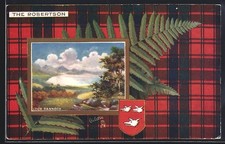 Artist postcard The Robertson, Loch Rannoch, coat of arms, mat 