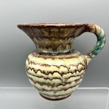 Vintage MCM West Germany Jasba Jug Vase Earth Tone Drip Glaze Excellent 11Cm