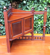 PAIR ANTIQUE SMALL CORNER WALL  CABINETS