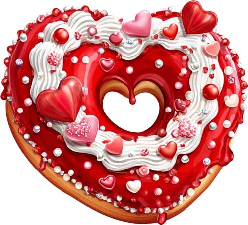 Valentine day donut - valentine's,
