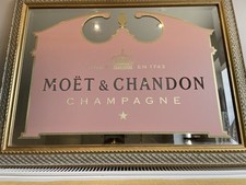 Moet & Chandon Picture Mirror Gilt frame wall art Champagne Bar sign
