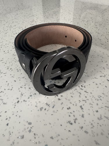 Gucci black leather monogram - black,