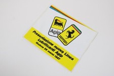 1987 Ferrari AGIP Lubrication Sticker Decal 328 F40 Mondial