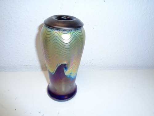 Vintage art glass blue - blue, aurene