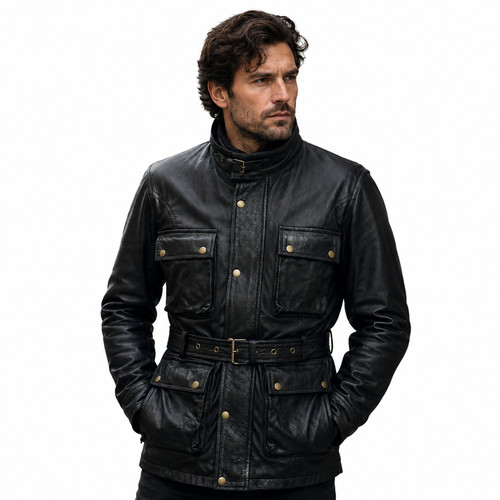 Mens black leather - black,