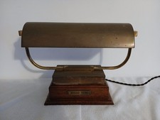 GENUINE VINTAGE BRASS BANKERS/DESK LAMP, WORKING