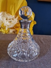 L J Millington Birmingham Sterling Silver Crystal Decanter Bottle Possibly 1992