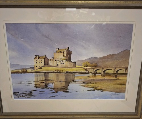 Framed water colour eileen - water, colour,