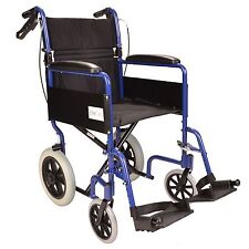 Lightweight folding Transit aluminium travel wheelchair with handbrakes ECTR01