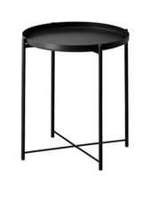 IKEA GLADOM Side Table w/Removable Tray Top, Steel Black 17 1/2 x 20 5/8" - NEW