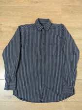 Lee Cooper Striped Shirt Blue Size Medium Comfort Fit Long Sleeve Button Up