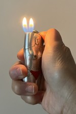 Vintage Refillable Gas Lighter Twin Flame Beauty Collection Gift