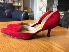 Russell and Bromley Red suede