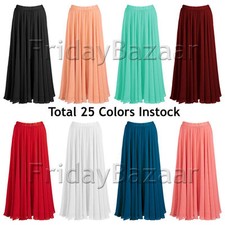 Women Lady Pleated Chiffon