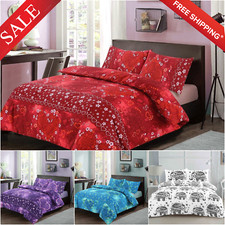 Jasmin & Elephant Duvet Cover Set With Pillowcases Quilt Bedding Sets All Sizes