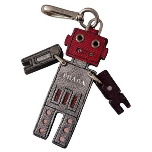 Prada robot leather keyring - robot,