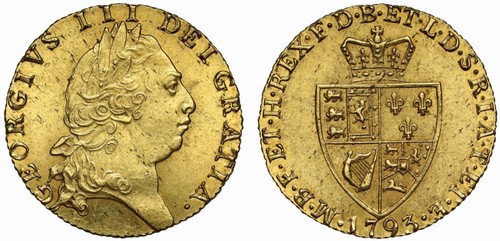 George iii 1793 guinea ms62 - iii,