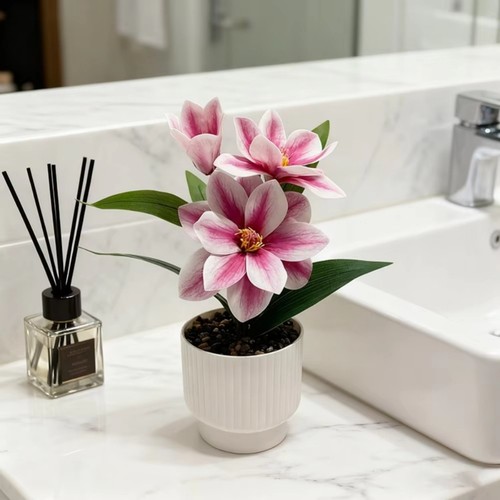 Fake orchid flower potted - orchid,