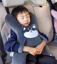 Child Car Sleeping Pillow For Kids, Perfect For Long Car Rides Grey Colour 