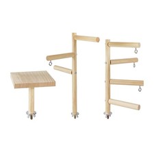 Parrot Wood Stand Perch Playpen Cage Accessories Parrot Playstand for Budgie
