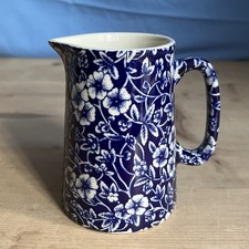 Heron Cross Pottery 1/2 Pint Jug. Blue Vic Chintz