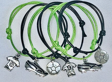 6 FOOTBALL FRIENDSHIP BRACELETS PARTY BAG FILLERS SOCCER Tombola Prizes FAVOURS