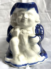 Vintage Unusual ALLERTONS Blue white TOBY JUG 12cm