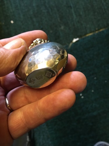 Vintage round pewter hip flask - round,