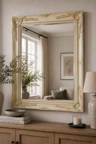 Large mirror antique shabby - large,