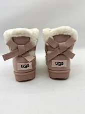 UGG Girls Faux Fur Boots Size 7 EU 24 pink Cute Kids Shoes