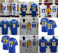 Men's NFL Rams #10#11#99#97#17 Nacua/Stafford/Turner American Football Jerseys
