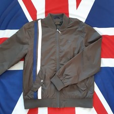 MENS MERC LONDON RETRO MOD RACING STRIPE LIGHTWEIGHT JACKET NOLAN - KHAKI GREEN